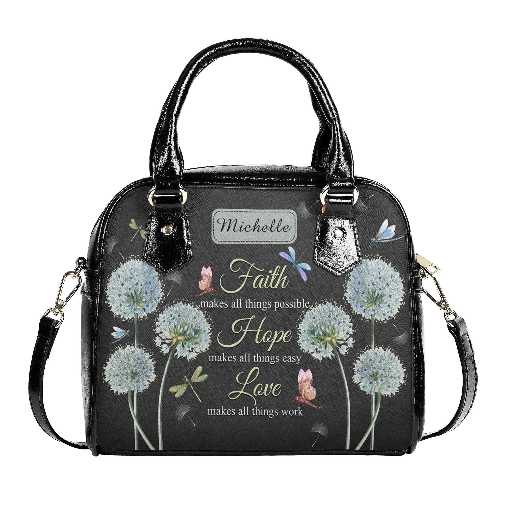Faith Makes All Things Possible Leather Bag, Custom Leather Bag With Bible Verse, Jesus Bag. BLAF07